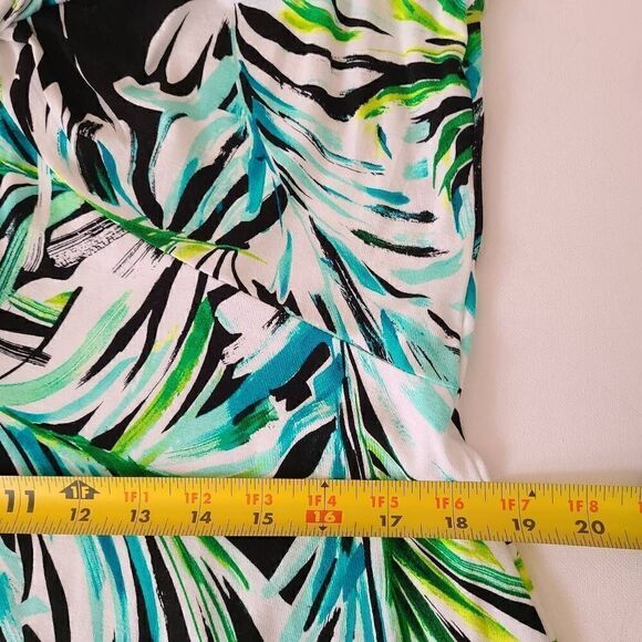 Harper 241 Womens Palm Frond Print Sleeveless Dress Large - Picture 8 of 10